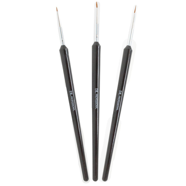 DL Pro 3 pc. Nail Art Striping Brush Set