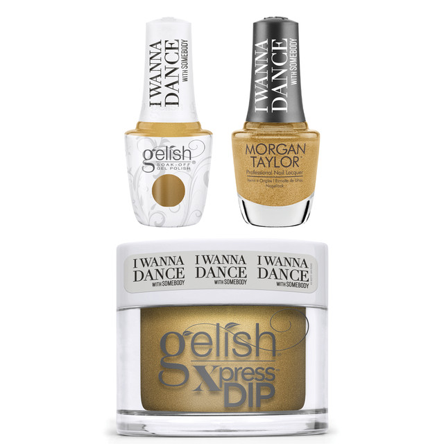 Gelish "Command The Stage" Trio, Antique Bronze Shimmer - Includes Gel Polish and Lacquer and Dip