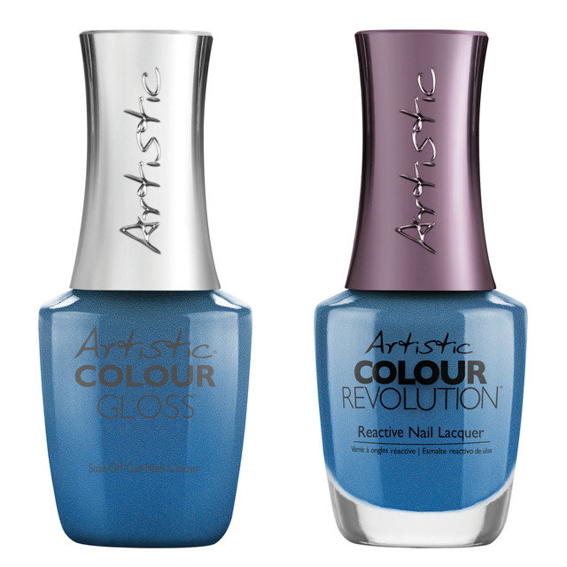 Artistic "Here To Sleigh" Duo, Teal Blue Shimmer- Includes Gel Polish and Lacquer