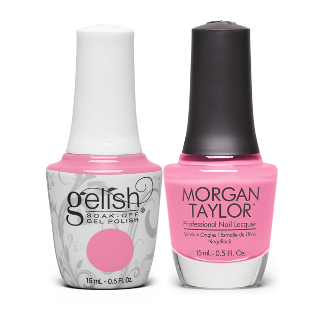 Gelish "Bed Of Petals" Duo, Bright Pink Crème - Includes Gel Polish and Lacquer
