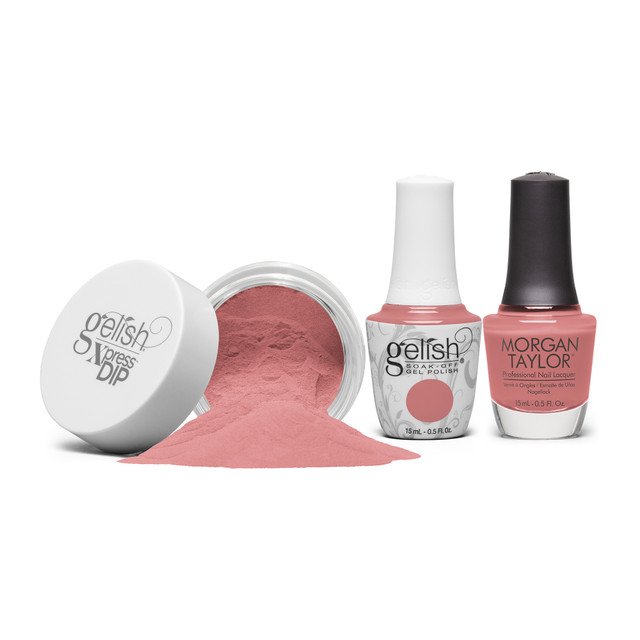 Gelish "Radiant Renewal " Trio, Dusty Coral Crème - Includes Gel Polish, Lacquer, and Dip