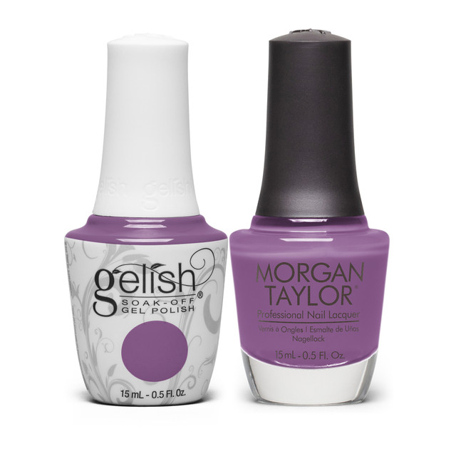 Gelish "Malva" Duo, Medium Purple Crème - Includes Gel Polish and Lacquer
