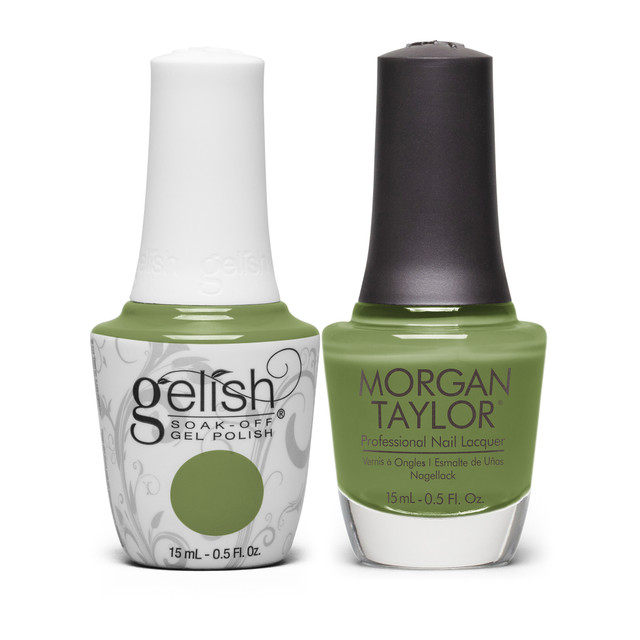 Gelish "Leaf It All Behind" Duo, Moss Green Crème - Includes Gel Polish and Lacquer