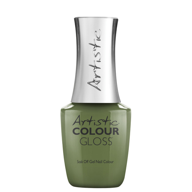 Artistic Nail Design "Groovy Days Ahead" - Green Moss Crème Gel Polish, 15mL | .5 fl oz