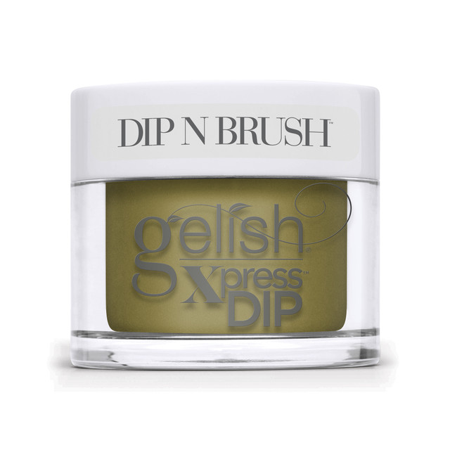Gelish Xpress Dip "Lost My Terrain of Thought" Moss Green Crème,  Dipping Powder - 43g | 1.5 oz - Change of Pace Collection