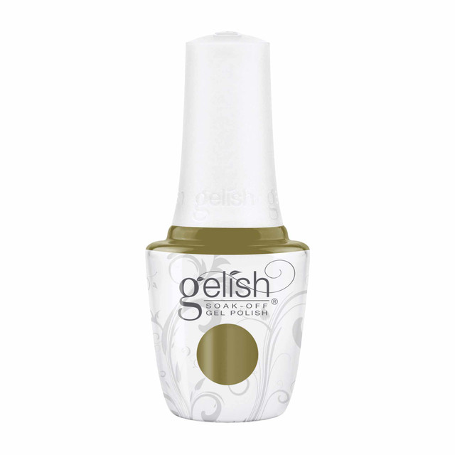 Gelish Soak-Off Gel Polish "Lost My Terrain of Thought", Moss Green Creme, 15 mL | .5 fl oz - Change of Pace Collection
