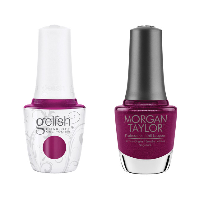 Gelish "Sappy But Sweet" Duo, Fuchsia Berry Pearl - Includes Gel Polish and Lacquer