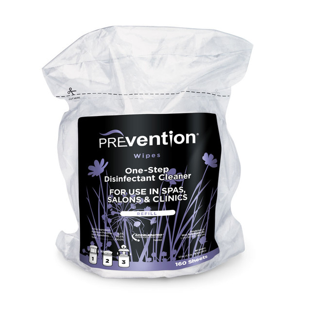 PREvention Disinfectant Cleaner Wipes 6"x7", 160 ct. Refill Bag