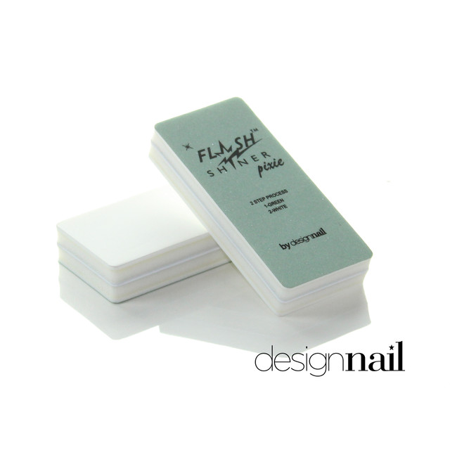 Design Nail Flash Shiner Pixie 2-Way Nail Buffing Block, 400/4000 Grit