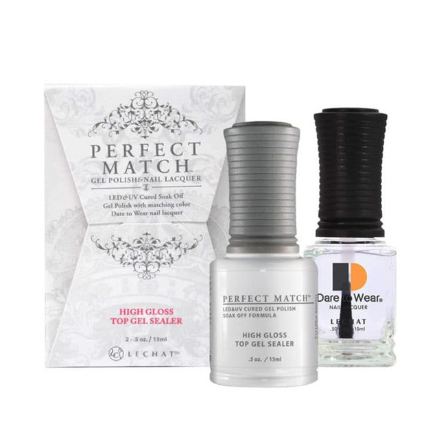 LeChat High Gloss Top Gel Sealer, includes free lacquer top coat - PMT03, 15 mL | .5 fl. Oz.