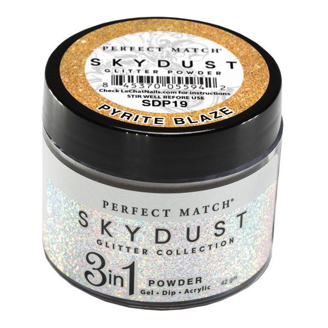 LeChat "Pyrite Blaze" - Perfect Match Sky Dust Collection 3-in-1 Dip Powder, 42g - SDP19, 43 g