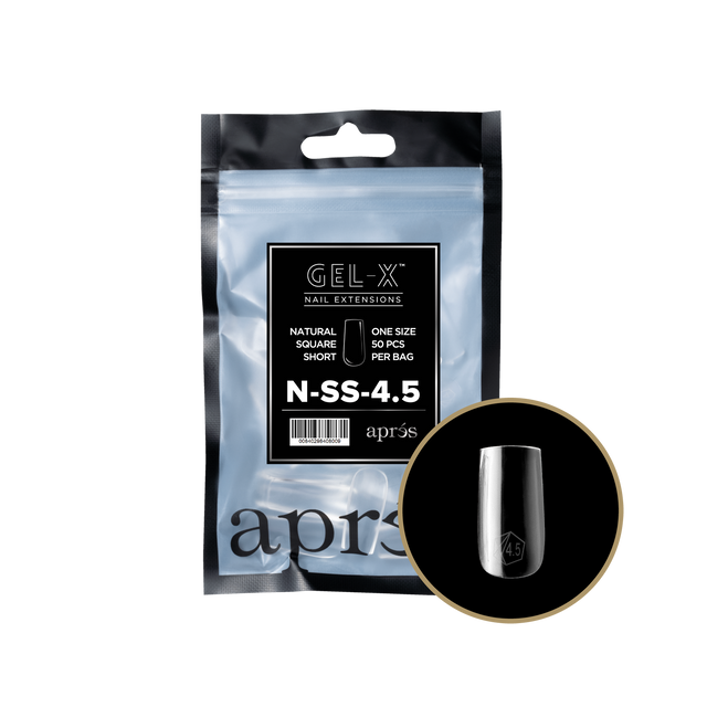 Apres Gel-X Refill Tips Natural Square Short - Size 4.5, 50 pcs.