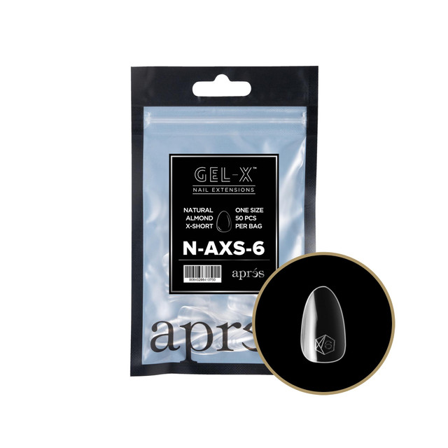 Apres Gel-X Refill Tips Natural Almond Extra Short - Size 06, 50 pcs.