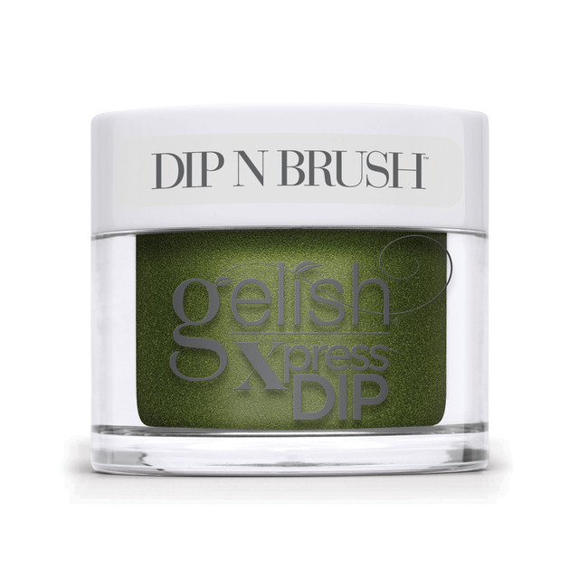 Gelish Xpress Dip "Bad to the Bow", Olive Shimmer, 43g | 1.5 oz. - On My Wish List Collection