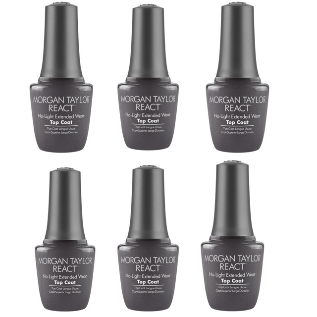 Morgan Taylor React Top Coat - Extended Wear Top Coat 15 mL | .5 fl oz, Case Pack of 6