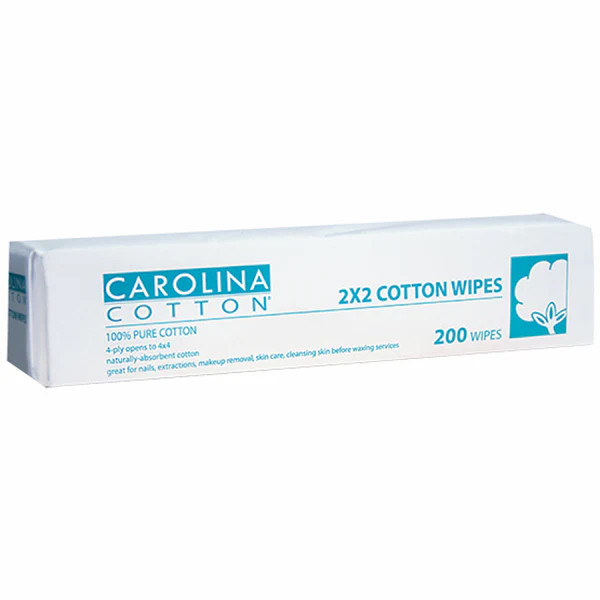 Carolina Cotton 2"x2" Cotton Wipe, 200 ct.