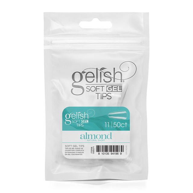 Gelish Soft Gel Tips, Short Almond Size 11, 50 Ct. Refill