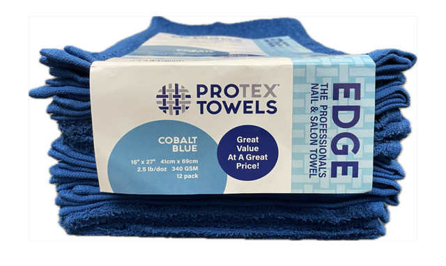 ProTex Edge Hand Towels, Cobalt Blue, 16"x27", 12-Pack