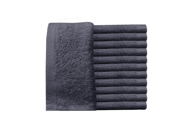 ProTex Luxe3 Hand Towels, Granite Grey, 16"x29", 12-Pack