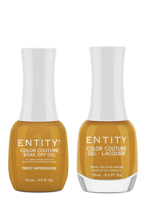 Entity "Frost Impressions" Duo - Includes Gel Polish and Lacquer - Gold Yellow Pearl