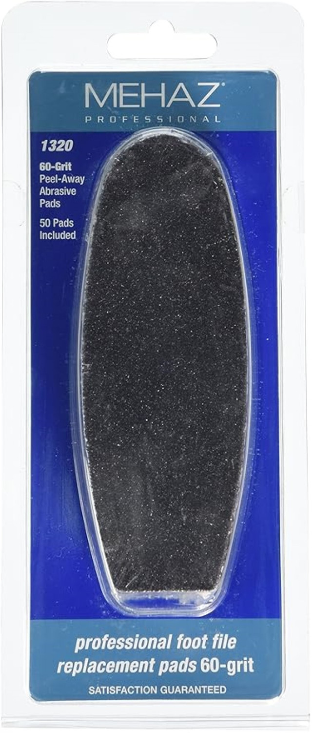 Mehaz Stainless Steel Foot File Refill Pads 60 Grit - 50pk