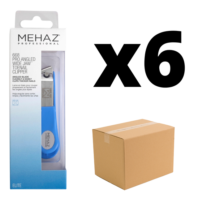 Mehaz Professional Angled Straight Wide Jaw Toenail Clipper Case Pack Of 6