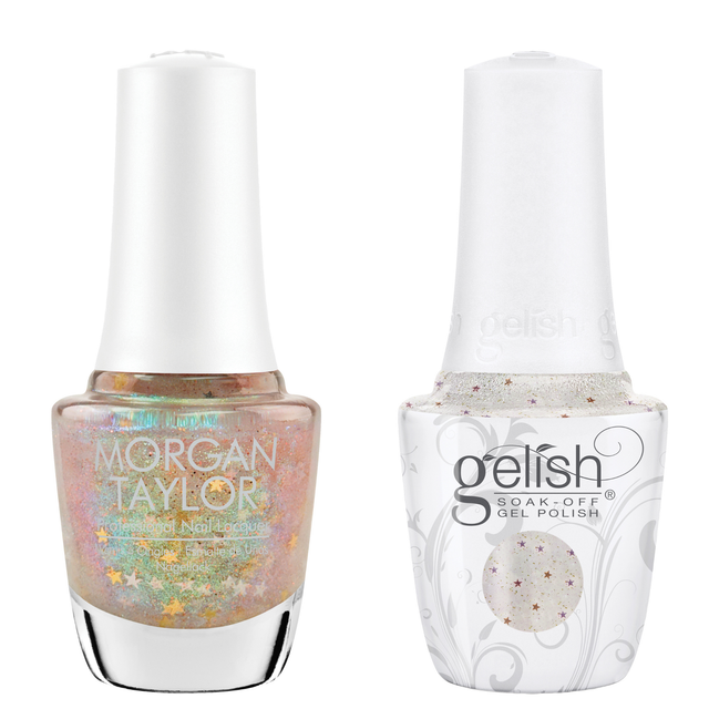 Gelish "Star Walking" Duo- Includes Gel Polish and Lacquer - Starfall Iridescent