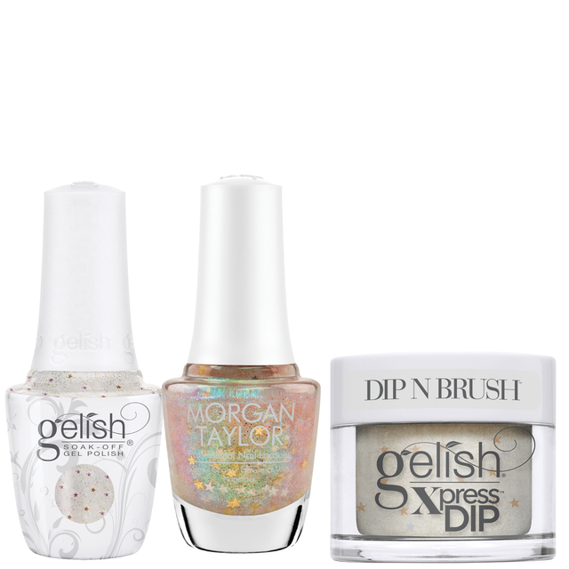 Gelish "Star Walking" Trio- Includes Gel Polish, Lacquer and Dip - Starfall Iridescent
