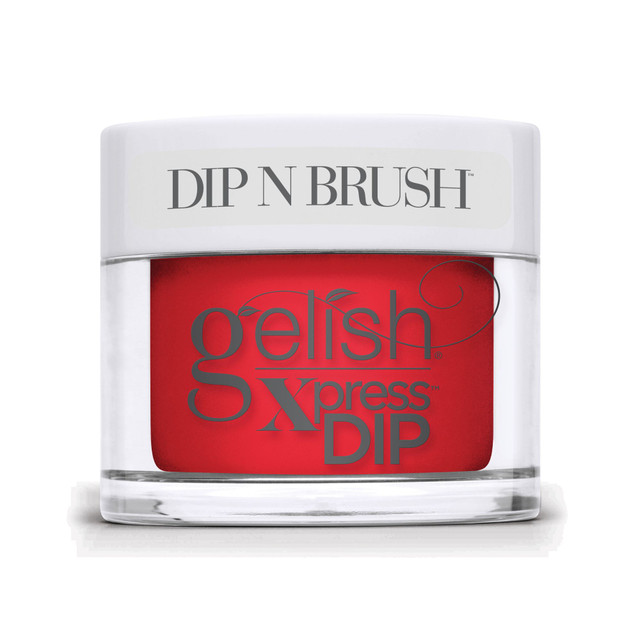 Gelish Xpress Dip "Give It A Curl", Bright Cherry Creme, 43g | 1.5 oz - Let's Roll Collection