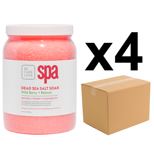 BCL SPA Dead Sea Salt Soak Wild Berry + Retinol, 64 oz. - Case Pack of 4