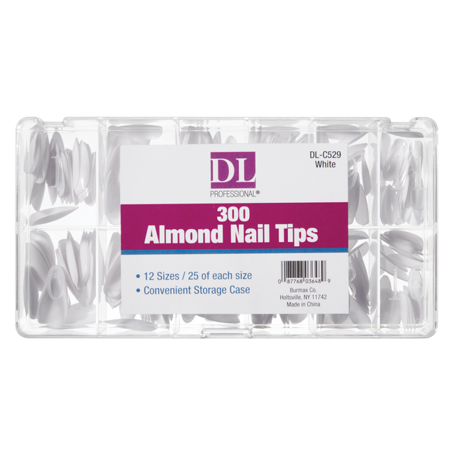 DL Pro Almond Nail Tips, White