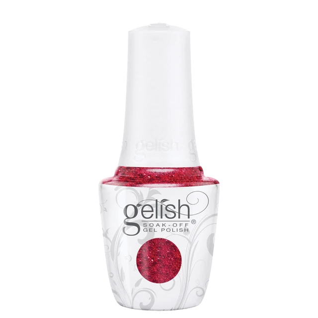 Gelish Soak-Off Gel Polish "Poinsettia Stardust" Ruby Red Glitter, 15mL |.5 oz - Floral Wonderland Collection