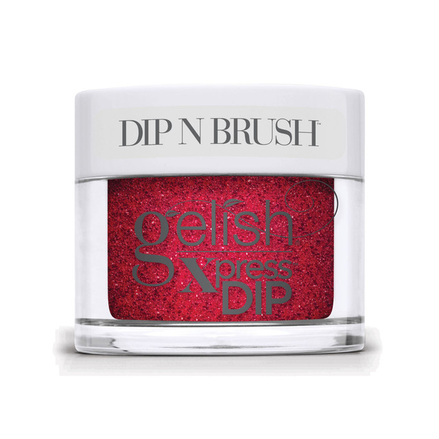 Gelish Xpress Dip "Poinsettia Stardust", Ruby Red Glitter , 43g | 1.5 oz - Floral Wonderland Collection