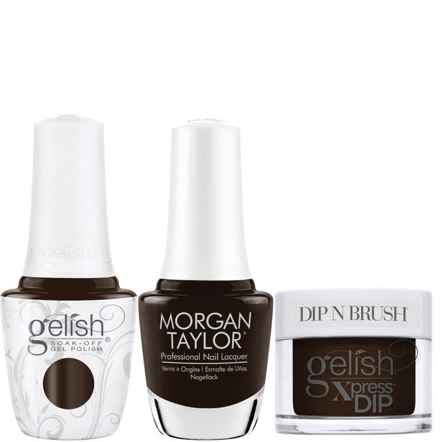 Gelish "Dark Empress" Trio- Includes Gel Polish, Lacquer and Dip - Dark Cocoa Cr�me