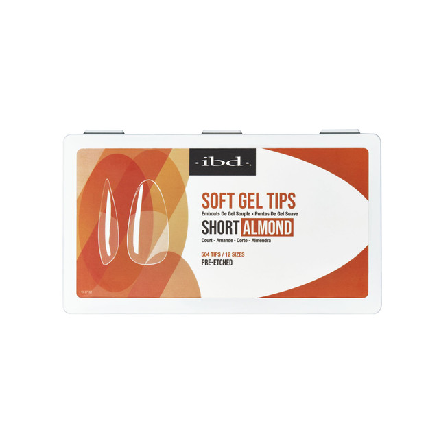 IBD Clear Soft Gel Tips - Short Almond, 504 ct.