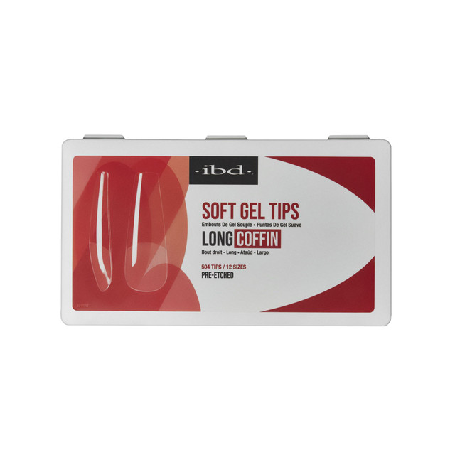 IBD Clear Soft Gel Tips - Long Coffin, 504 ct.