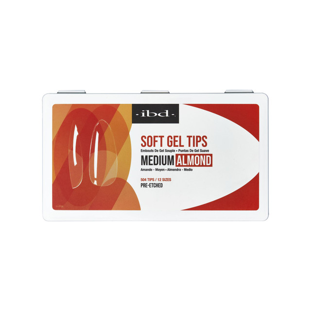 IBD Clear Soft Gel Tips - Medium Almond, 504 ct.