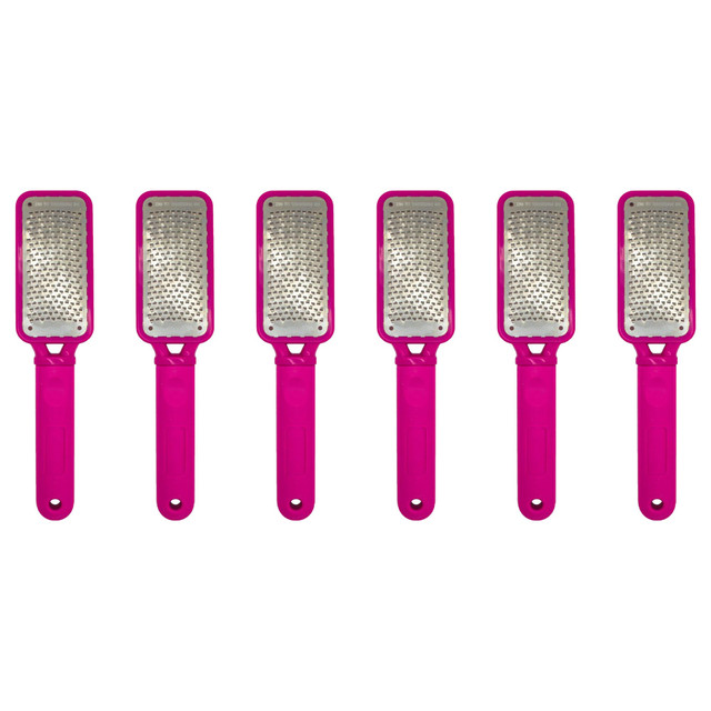 Mr. Pumice Small Metal Foot File, Pink, 6 pc. Display