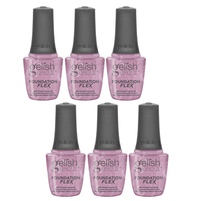 Gelish Foundation Flex Soak-Off Rubber Base Nail Gel, Light Pink, 15 mL | .5 fl. Oz. - Case Pack of 6