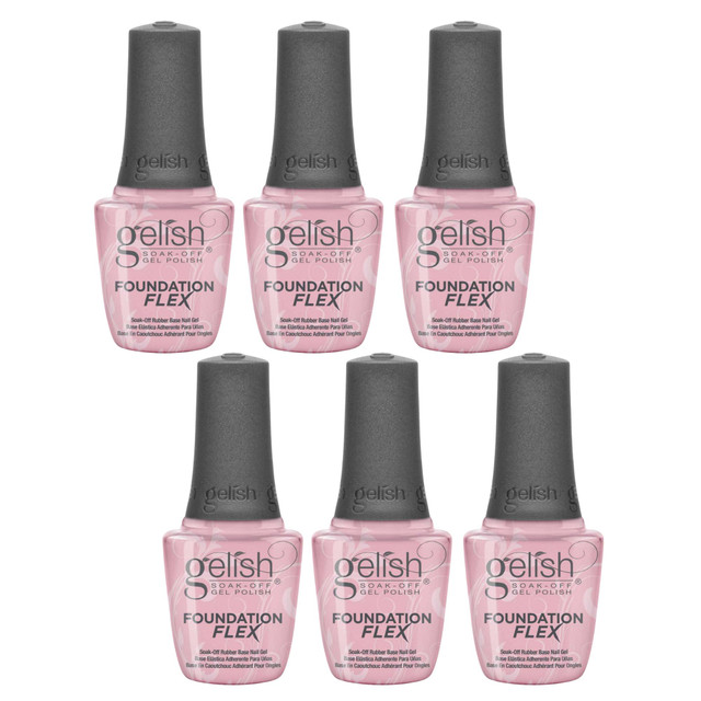 Gelish Foundation Flex Soak-Off Rubber Base Nail Gel, Light Nude, 15 mL | .5 fl. Oz. - Case Pack of 6