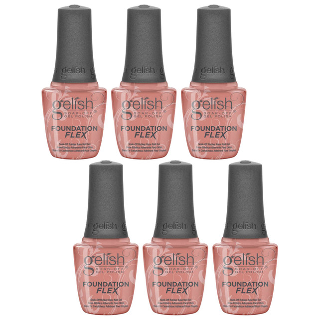 Gelish Foundation Flex Soak-Off Rubber Base Nail Gel, Cover Beige, 15 mL | .5 fl. Oz. - Case Pack of 6