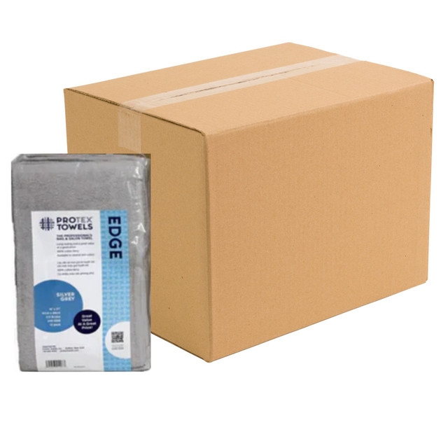 ProTex Edge Hand Towels, Silver Grey, 16"x27", Case of 180 Towels