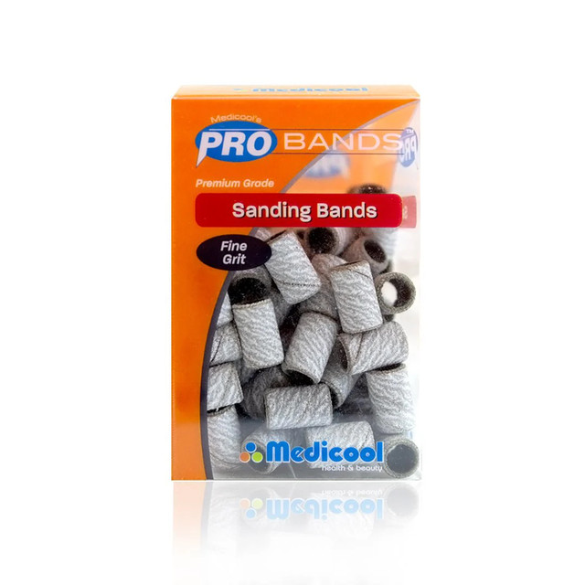 Medicool White Zebra Sanding Bands | Fine Grit, 100 ct.