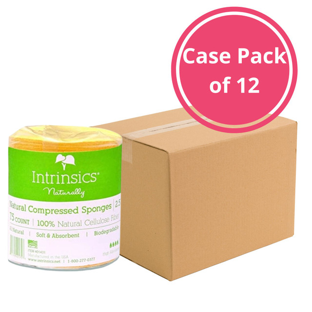 Intrinsics 401431 - 75 ct. Compressed Natural Sponges, 2.5” - Case Pack of 12 Bags