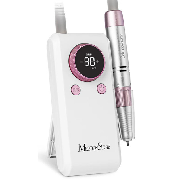 MelodySusie New Triplet Nail Drill Series with Stand - SC330G Nail Drill 30000RPM - Rose Gold
