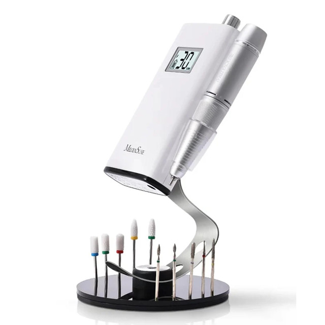 MelodySusie Nail Drill Machine Holder with 10 Holes Nail Drill Bits - Clip-on Nail Drill Holder