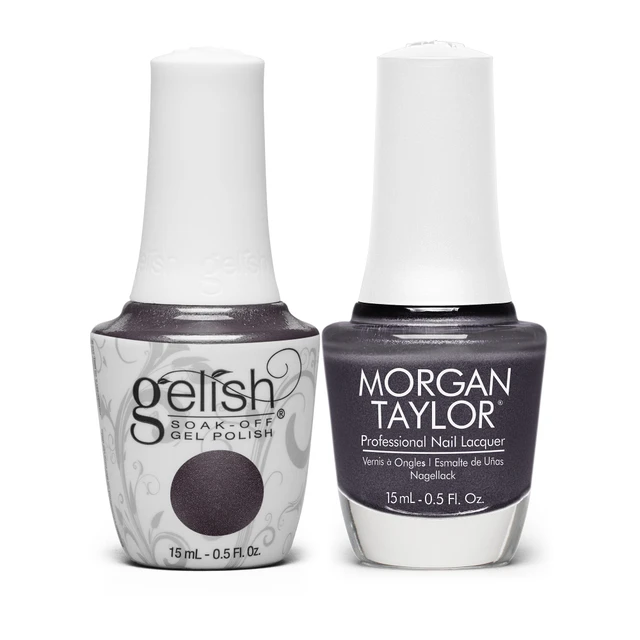 Gelish "Steel The Attention" Duo, Includes Gel Polish + Lacquer, Gunmetal Shimmer, 15 ml | .5 fl. oz.