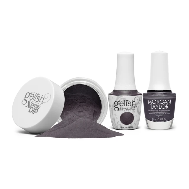 Gelish "Steel The Attention" Trio, Includes Gel Polish, Lacquer + Dip, Gunmetal Shimmer