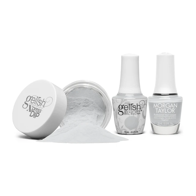 Gelish "Bloom & Gloom" Trio, Includes Gel Polish, Lacquer + Dip, Gray Creme