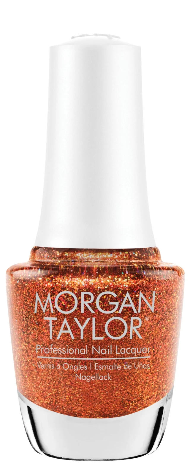 Morgan Taylor "Nice & Spiced" Nail Lacquer, Orange Lava Glitter, 15 mL | 0.5 fl oz